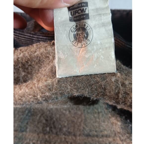 Vintage Carhartt Union Made USA Green Duck Work Jacket 4XL Blanket Lined - Picture 7 of 8